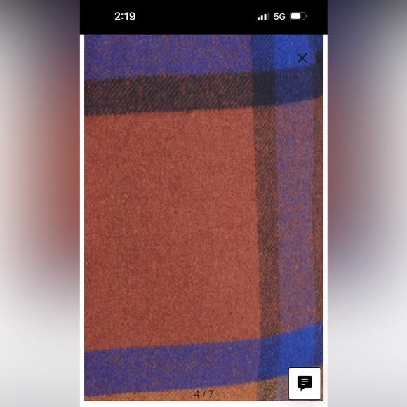 Navy rust plaid coat - Picture 4 of 8